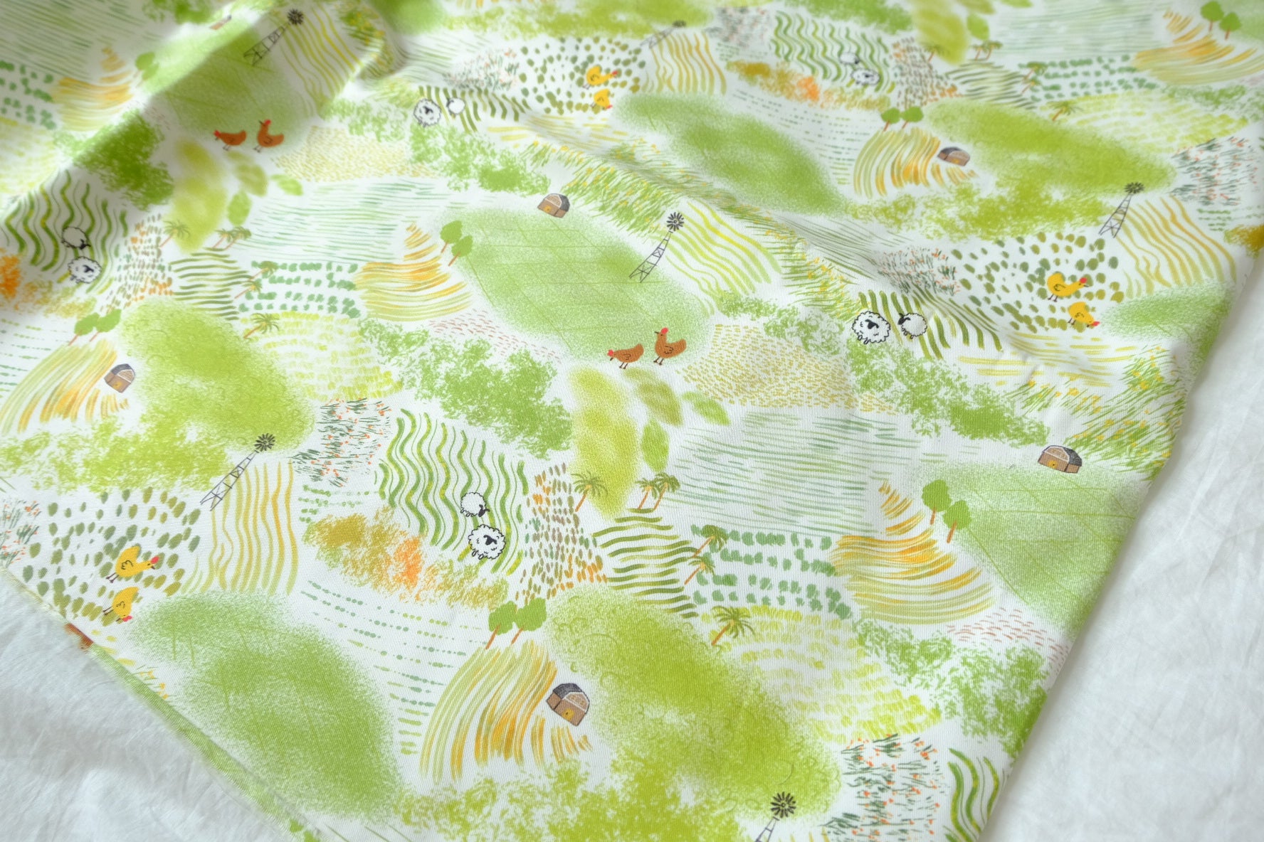 Pastoral Landscape Cotton Twill, 1.6 Yards