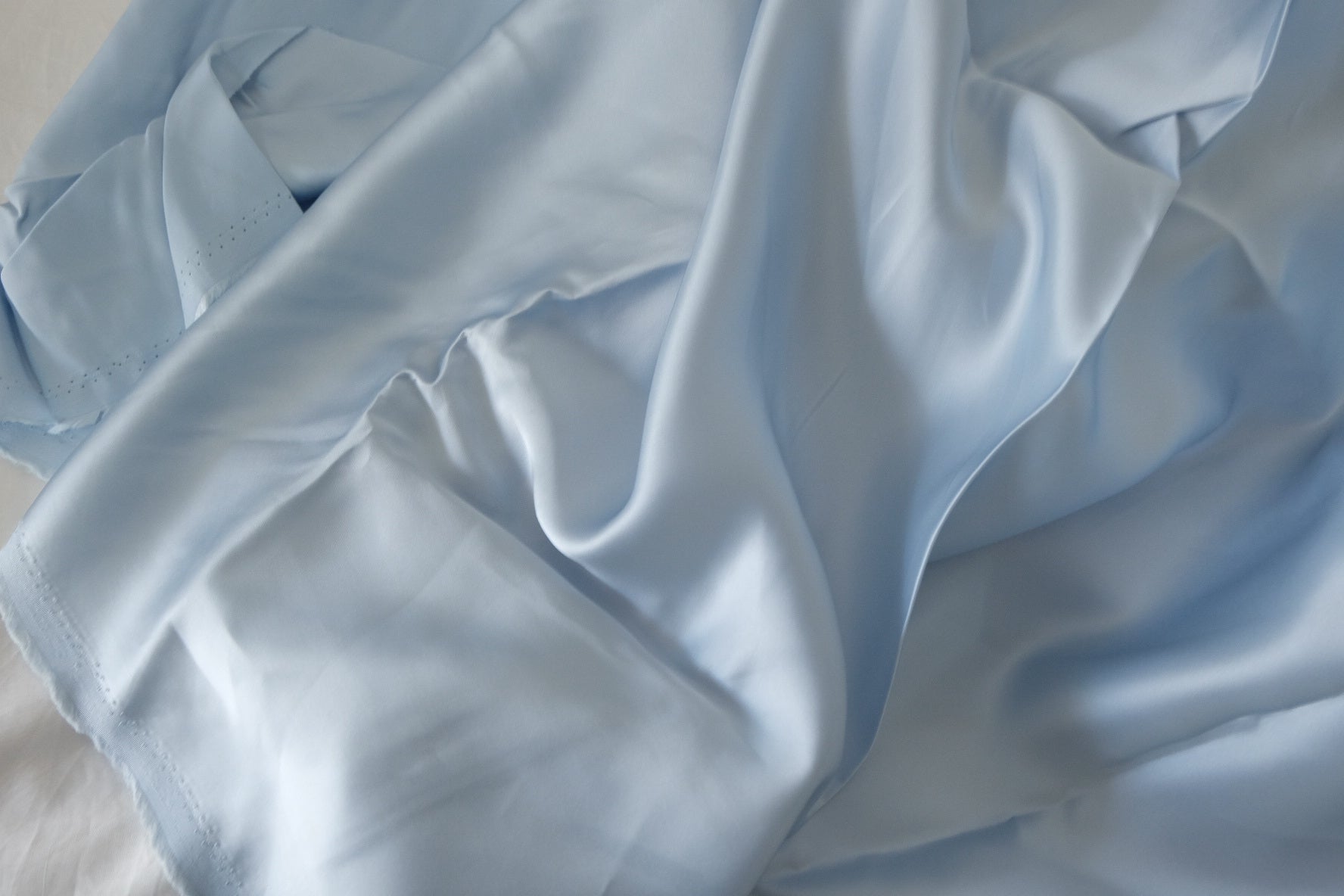 Powder Blue Cupro Satin Fabric – 3.3 yd