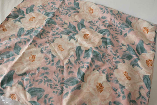 Blush Floral Cotton Linen Blend Fabric – 3.3 yd