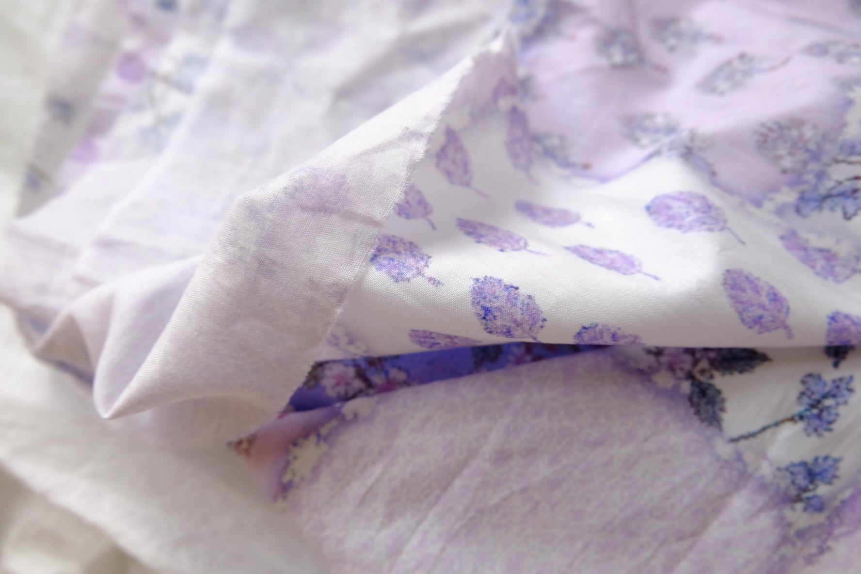 Patchwork Floral Cotton Lawn, Soft Lilac Mix, 4.7 Yards
