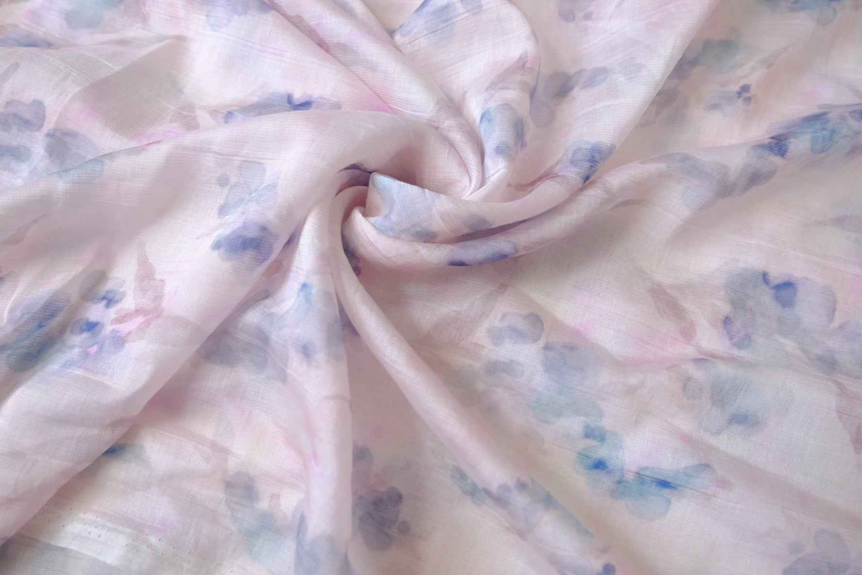 Soft Watercolor Floral Tencel Nylon Cotton Blend Fabric — 3.61 yd