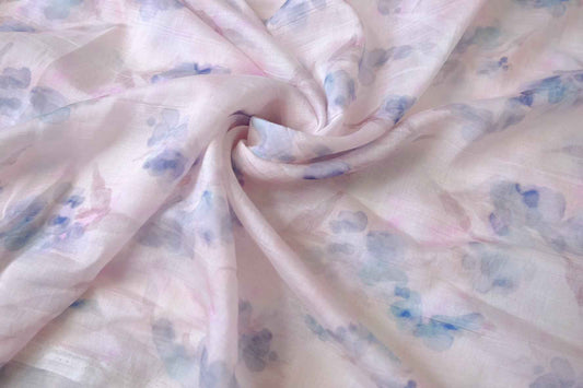 Soft Watercolor Floral Tencel Nylon Cotton Blend Fabric — 3.61 yd