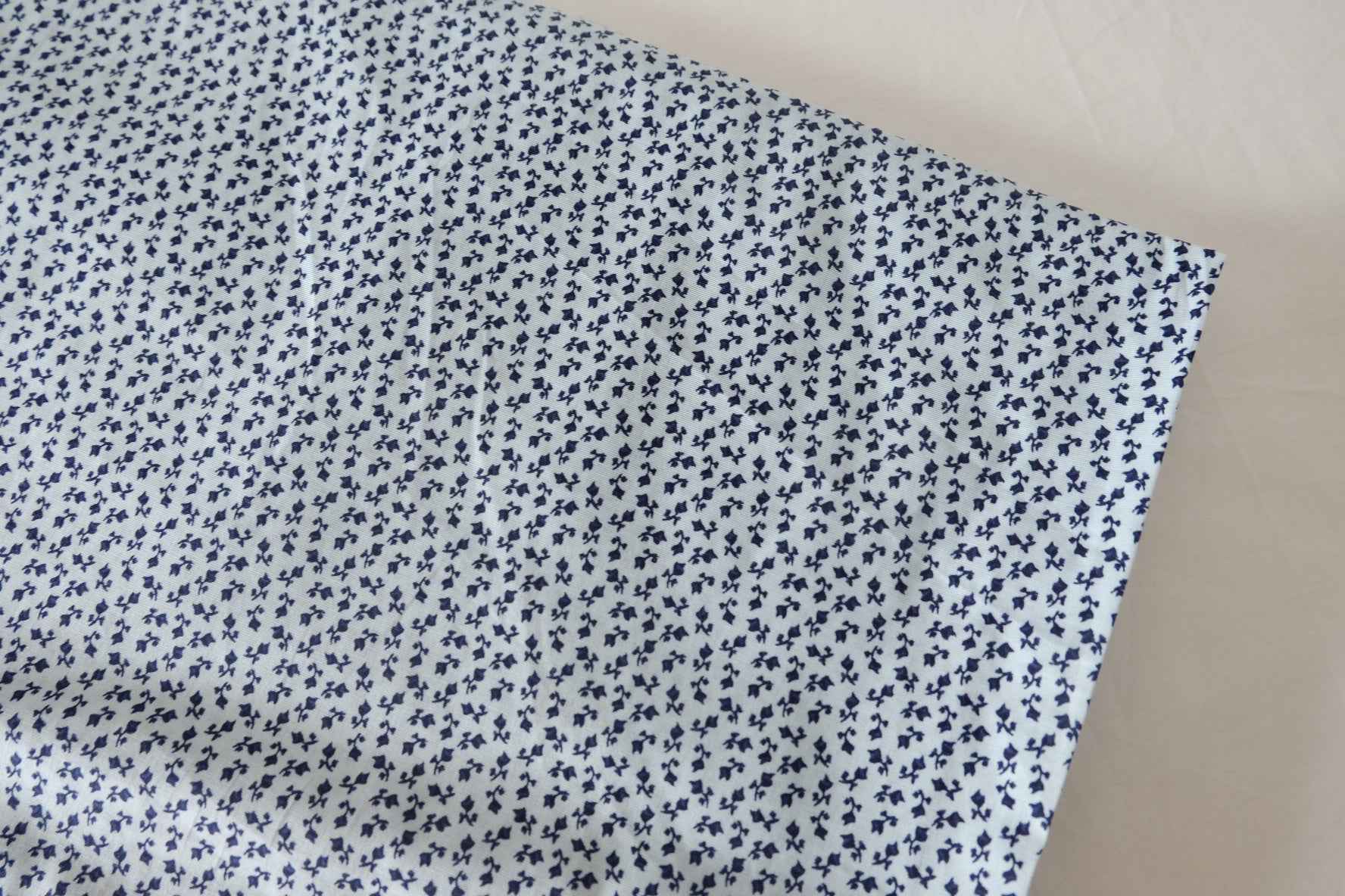 Navy Mini Floral Cotton Linen Fabric – 2.2 yd