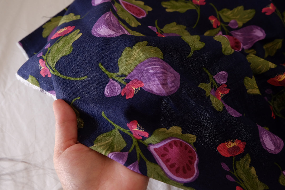 Fig & Floral Slub Linen Cotton – 3.3 yd