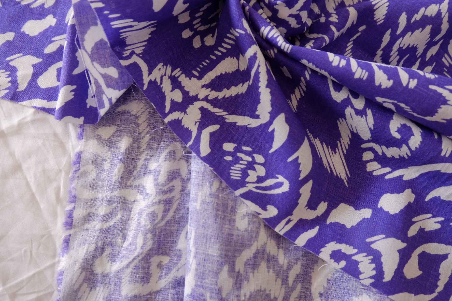 Violet Damask Cotton Linen – 2.19 yd