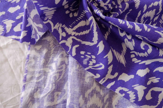 Violet Damask Cotton Linen – 2.19 yd