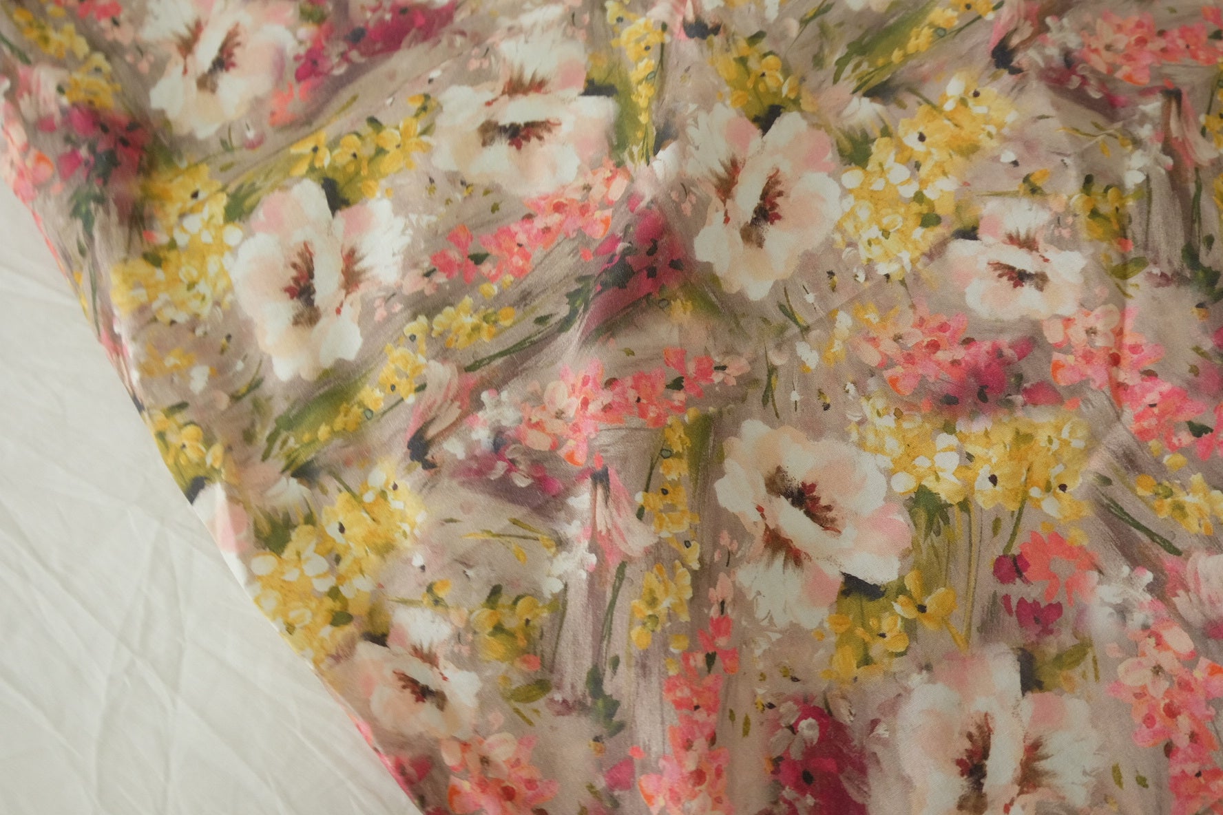 Painterly Meadow Floral Cotton Fabric - 3.8 yd