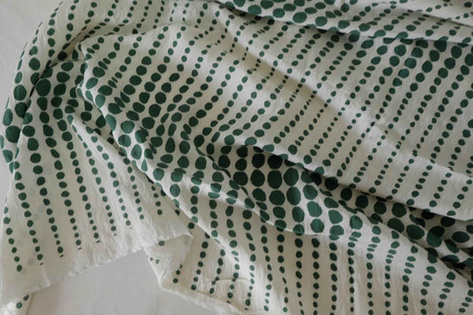 Green Dot Tencel Cotton Fabric – 2.2 yd