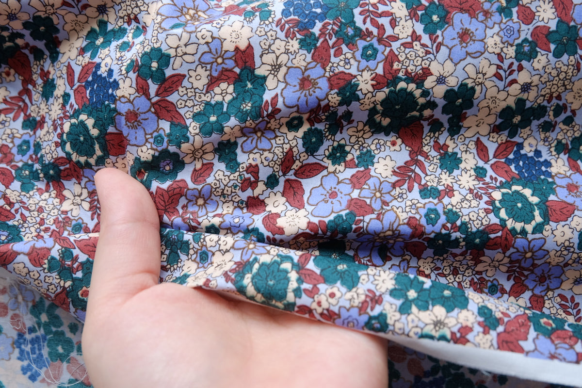 Blue Vintage Floral Cotton Lawn – 2.2 yd