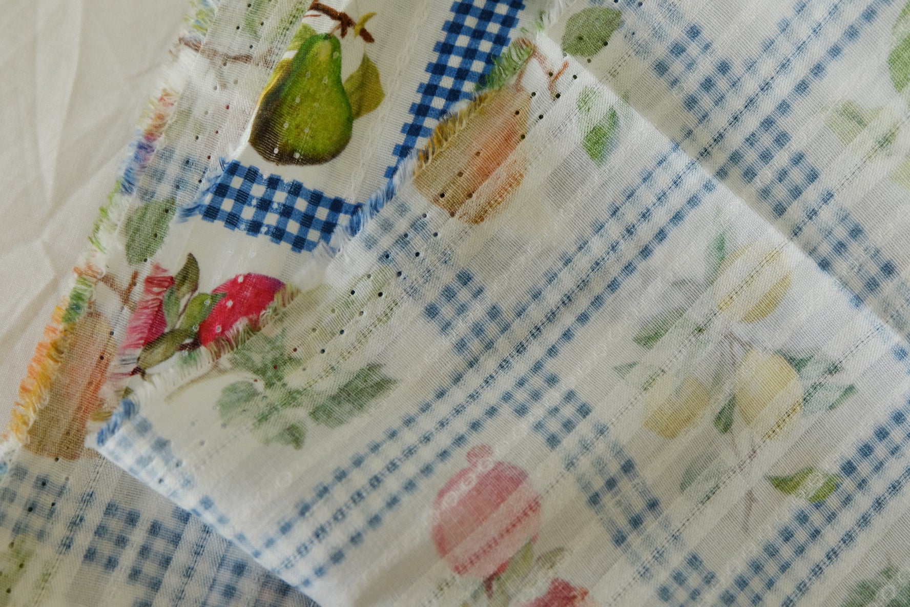 Fruit Check Textured Cotton Fabric – By the Yard