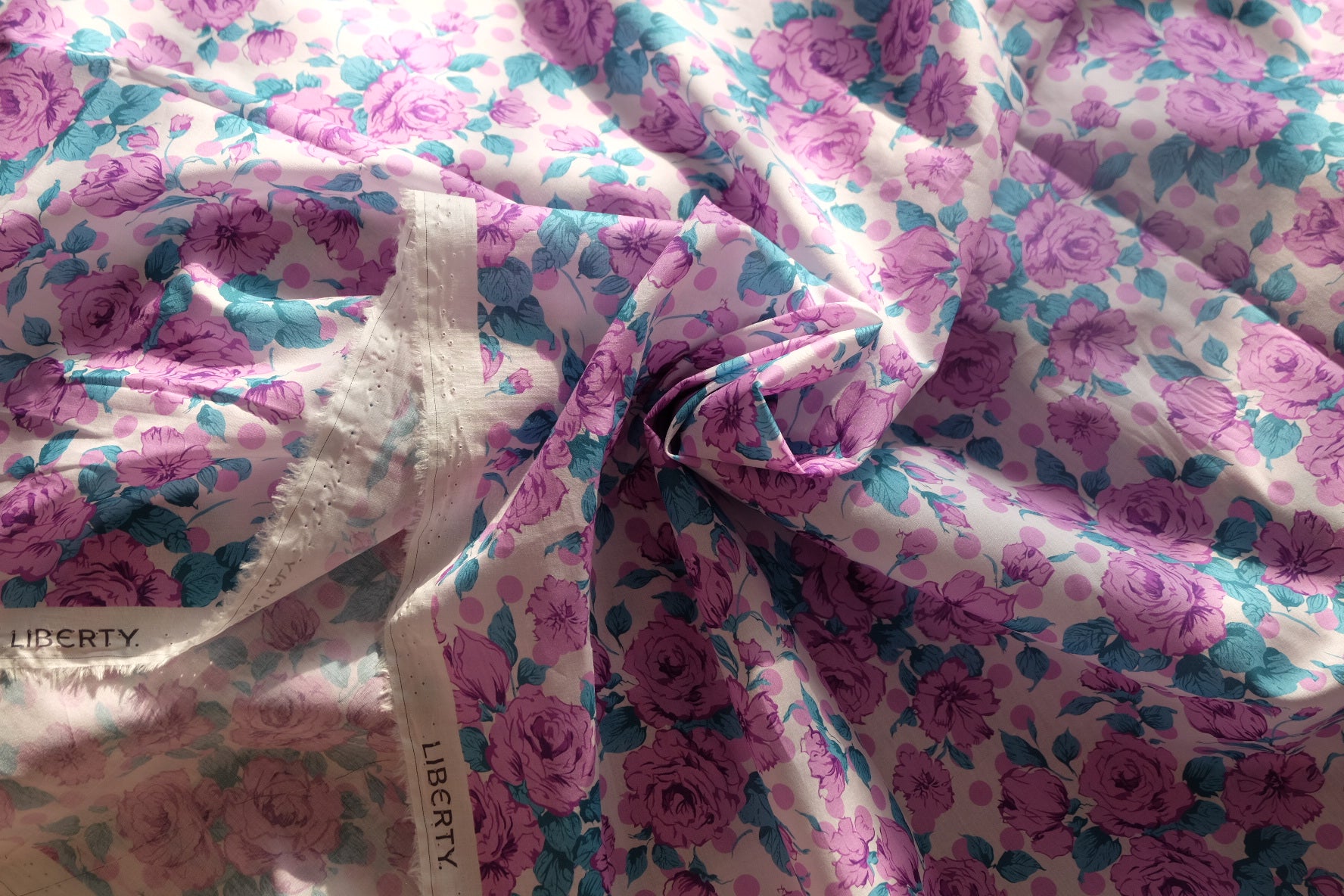 Pink Rosebud Floral Cotton Lawn – 3.3 Yards
