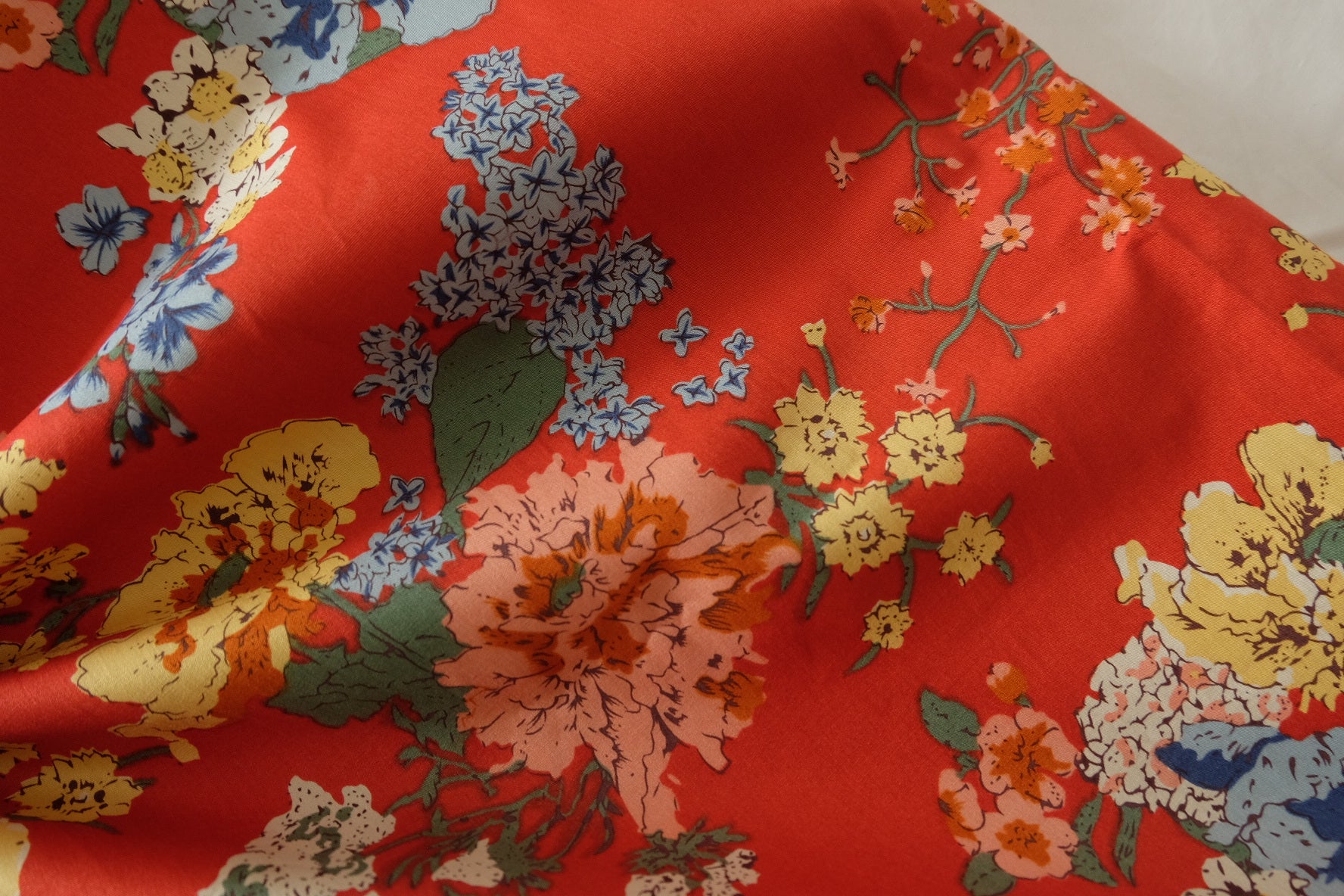 Scarlet Vintage Floral Cotton Poplin – 3.28 yd