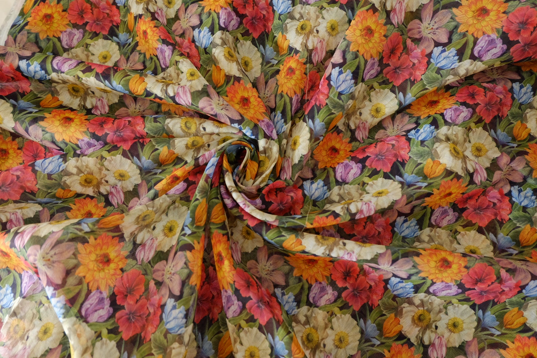 Painterly Wildflower Ramie Cotton – 2.2 yd