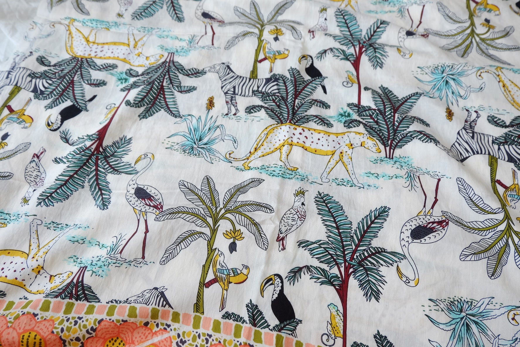 Double-Border Tencel Cupro Scenic Fabric 3.1 Yards