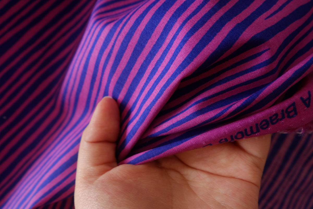 Electric Orchid Stripes – Designer Deadstock Cotton Fabric | 1.6 / 2.7 Yards