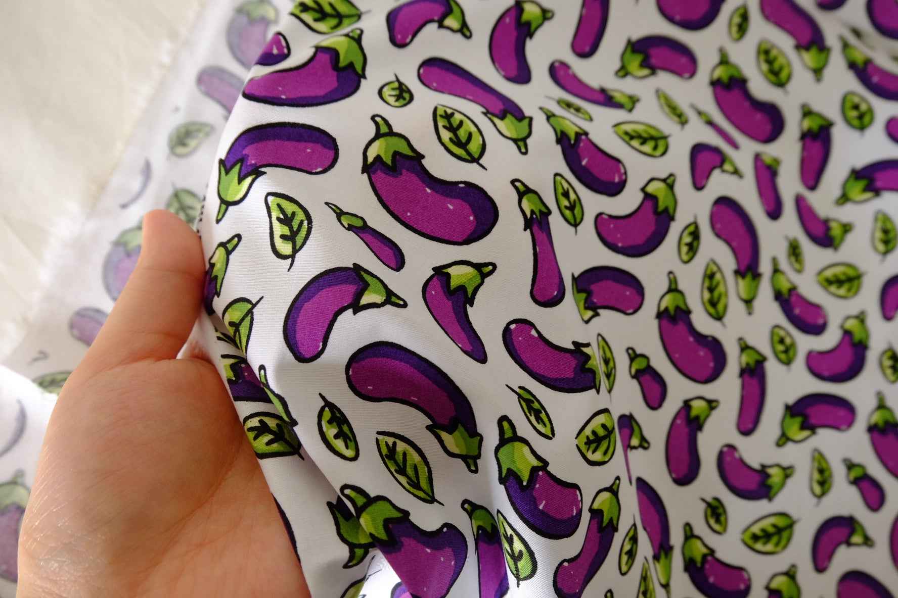 Eggplant Print Cotton Poplin Fabric – 2.2 yd