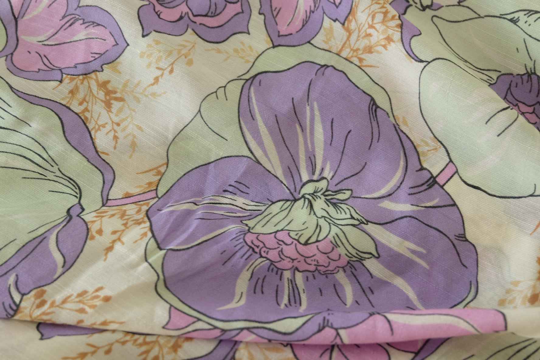 Soft Slub Cotton Rayon Floral Fabric – 3.3 yd