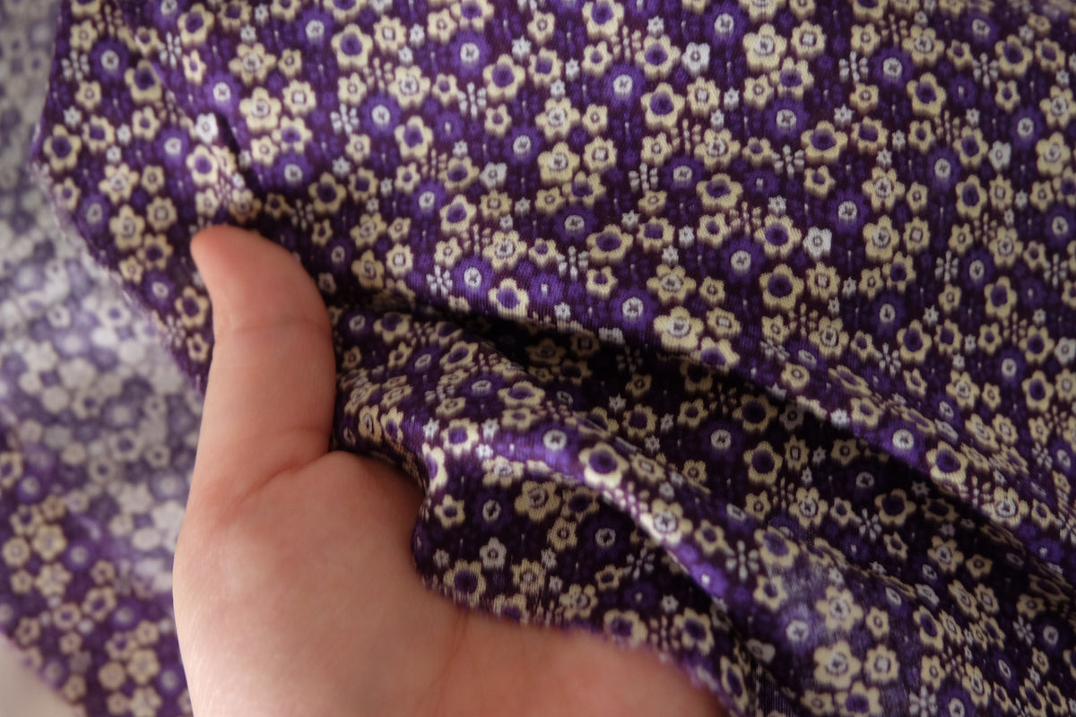 Midnight Violet Ditsy Floral – Cotton Fabric | 2.2 yards