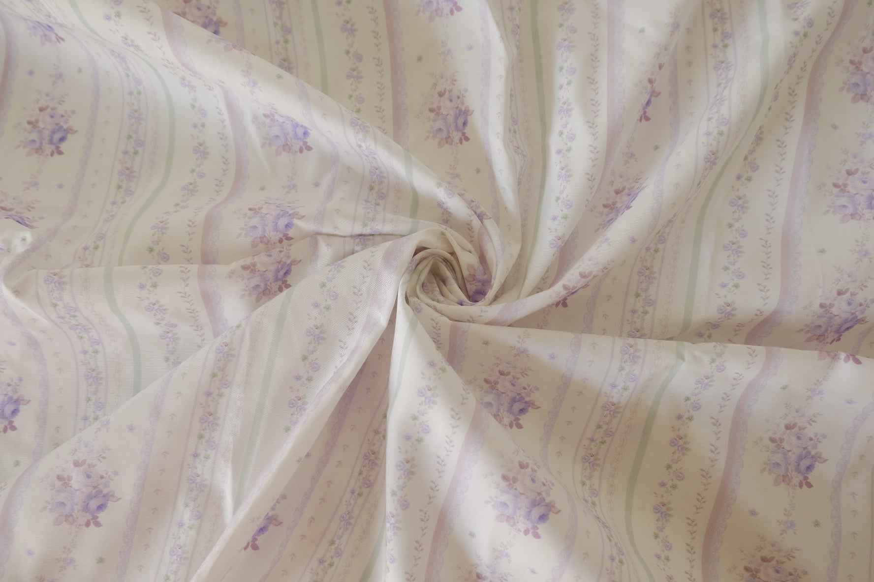 Floral Stripe Print  Cotton Satten -2.2 yards