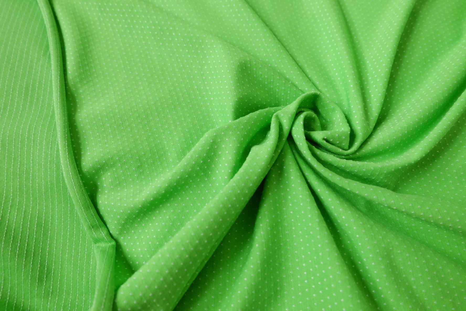 Lime Green Cotton Stretch Knit Fabric, 2.19 Yards