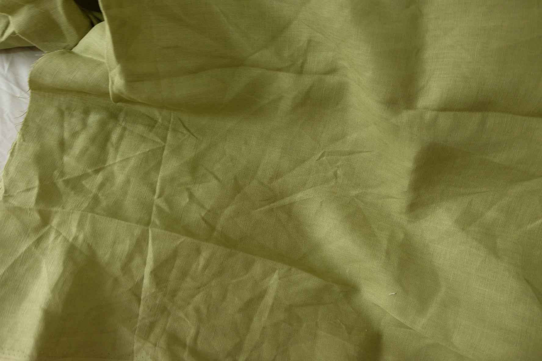 Light Olive Green Heavy Pure Linen — 1.64 yd