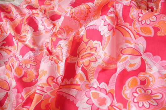 Pink Resort Floral High-Count Cotton Fabric - 2.35 yd