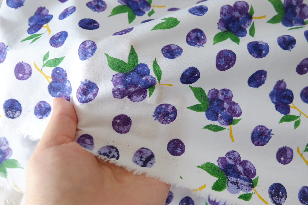 Watercolor Blueberry Cotton Lawn – 3.3 yd / 2.2 yd