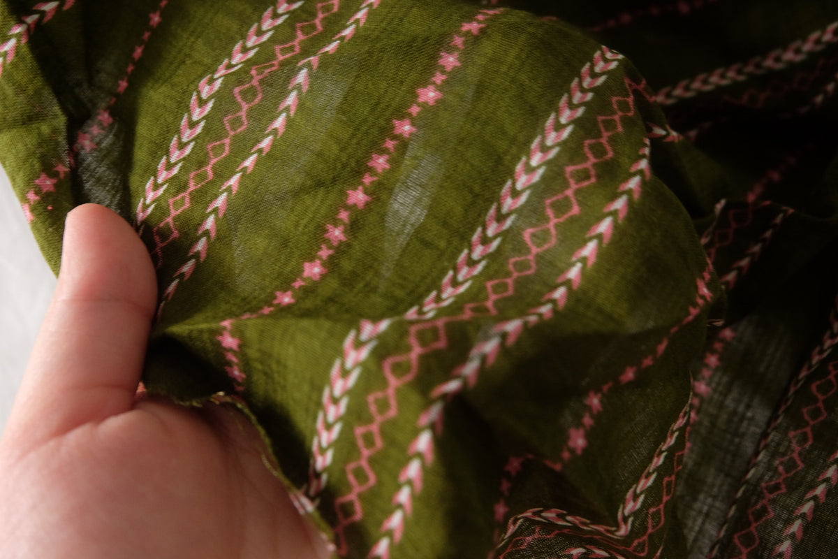 Olive Pink Washed Cotton — 2.19 yd