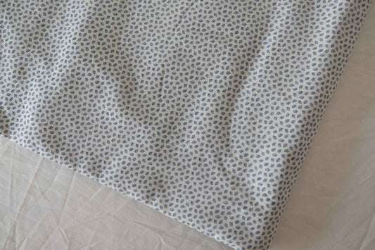 Tiny Blue Leaf Linen Cotton Blend — 2.19 yd