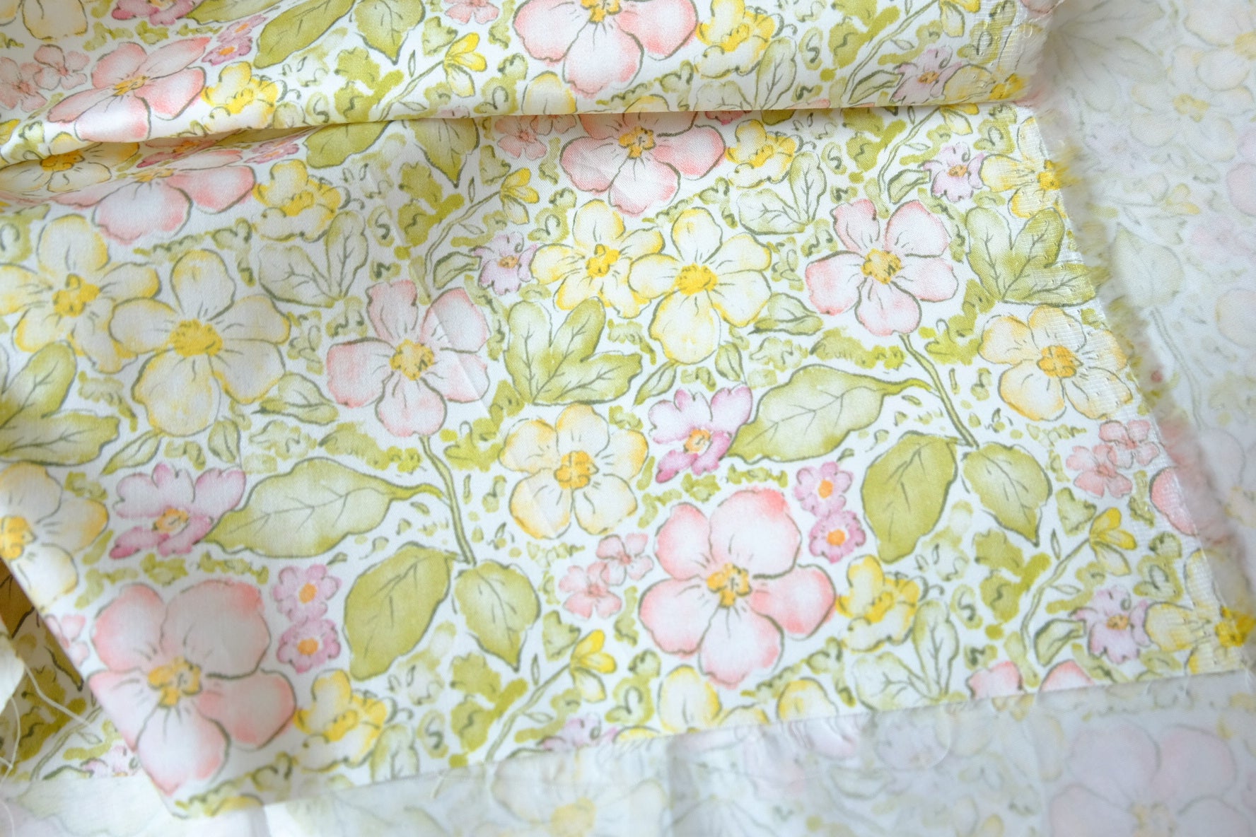 Pastel Garden Floral Dense Cotton Sateen — 1.64 yd