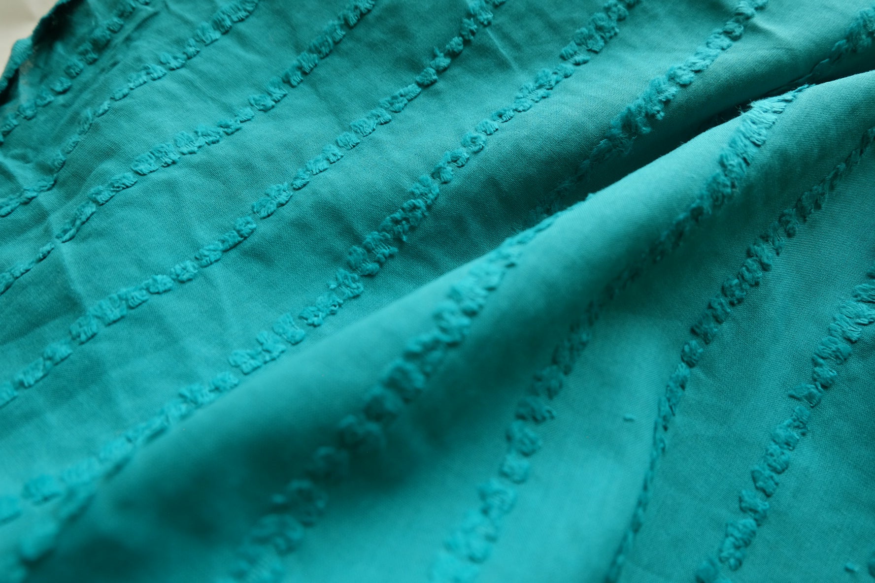 Deep Teal Clip-Textured Cotton – 1.6 yd