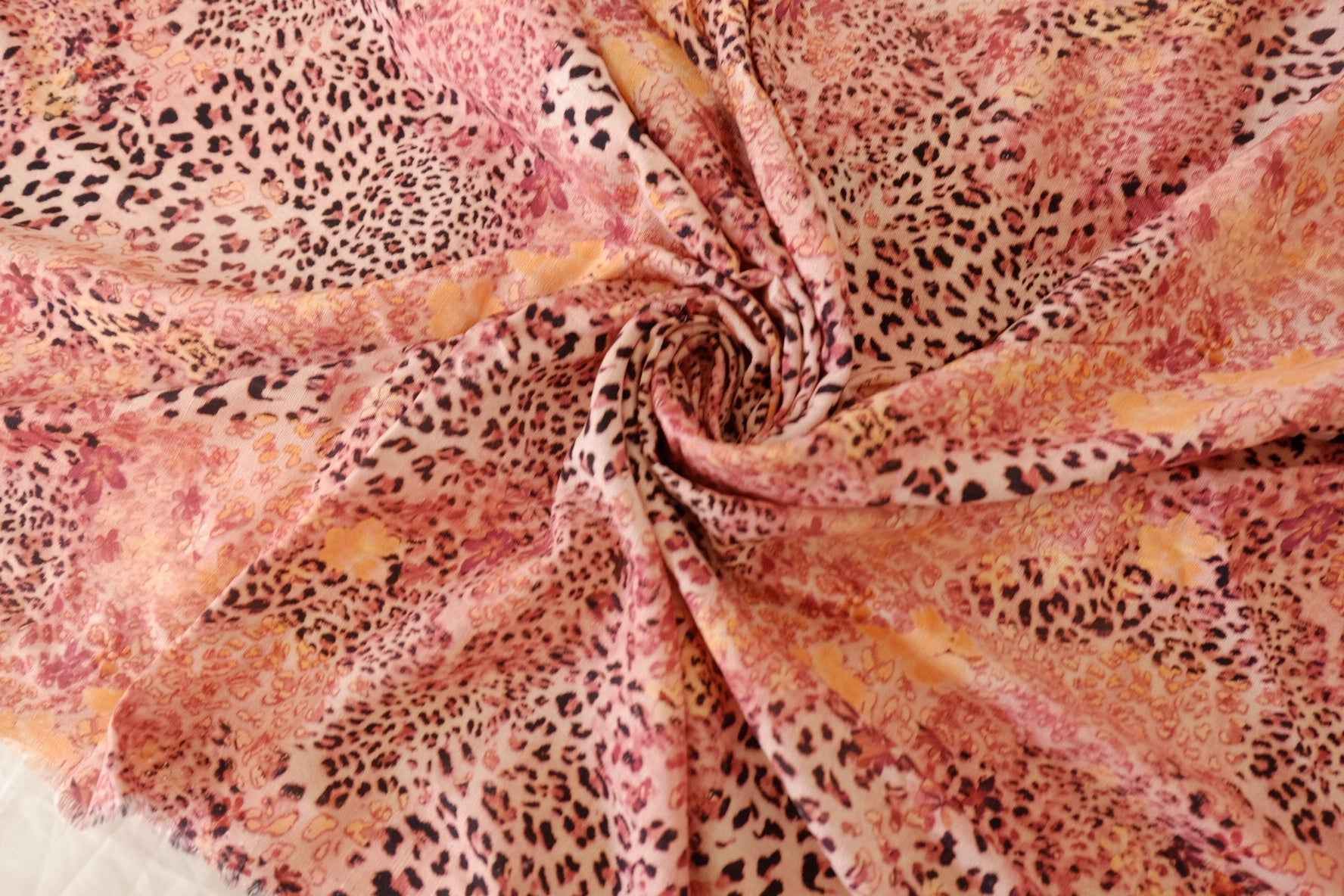 Blush Abstract Leopard Cotton-Linen Fabric – 2.2 yd