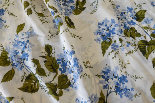 Blue Floral Soft Matte Viscose Fabric – 2.2 / 3.3 yd