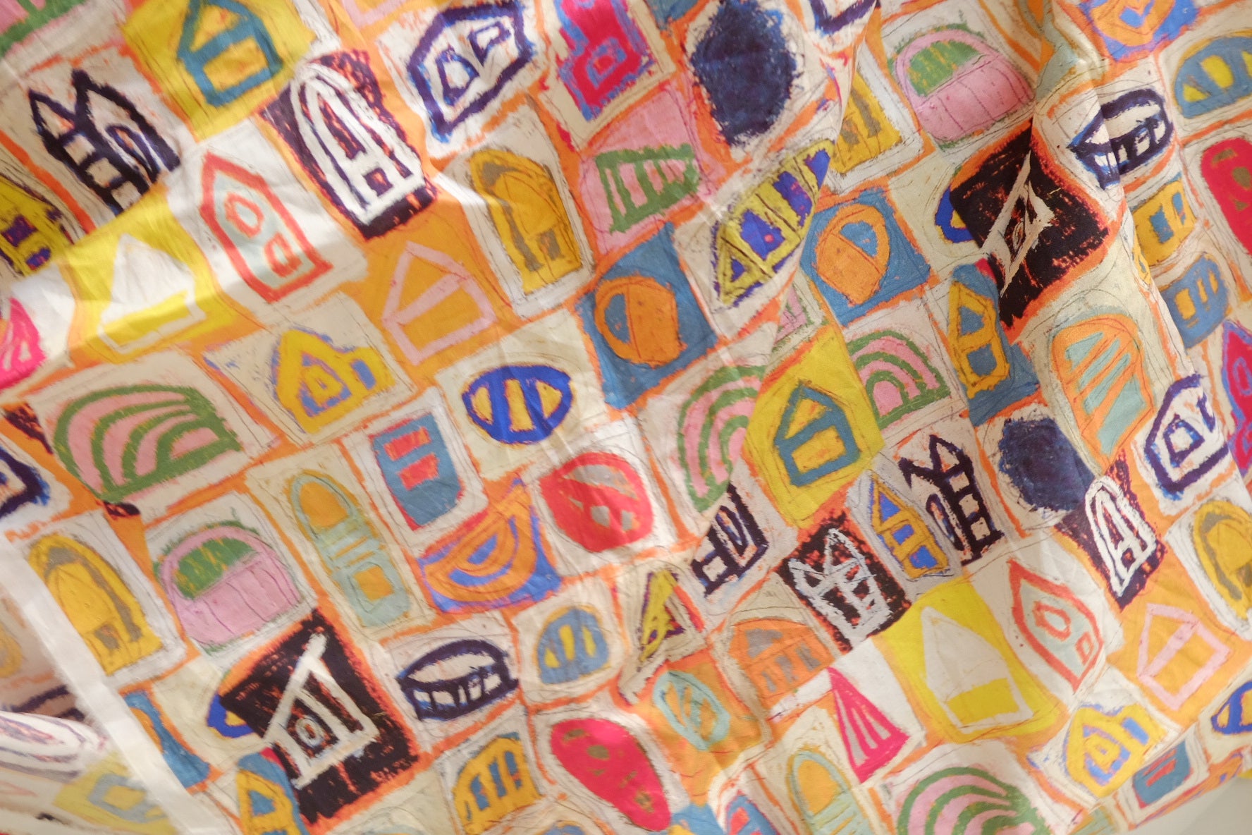 Colorful Abstract 80s Cotton Poplin Fabric – 2.2 yd