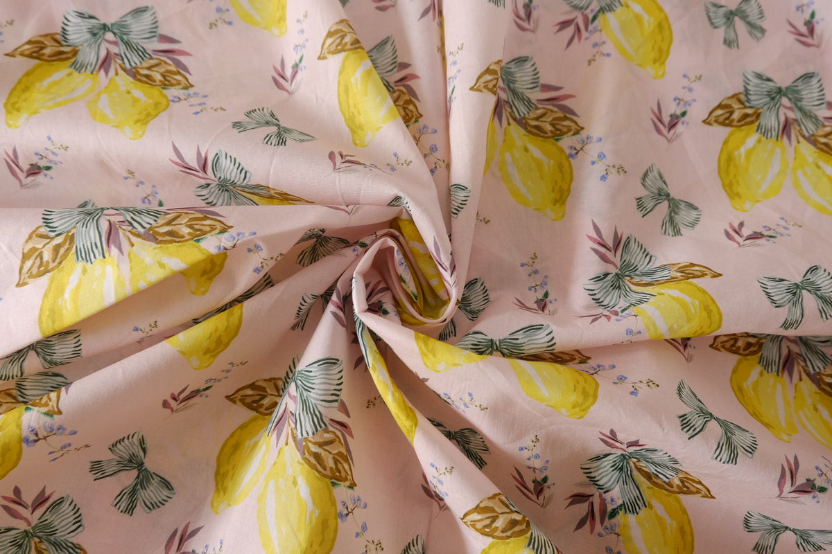 Lemon Bow Cotton Lawn — 1 yd