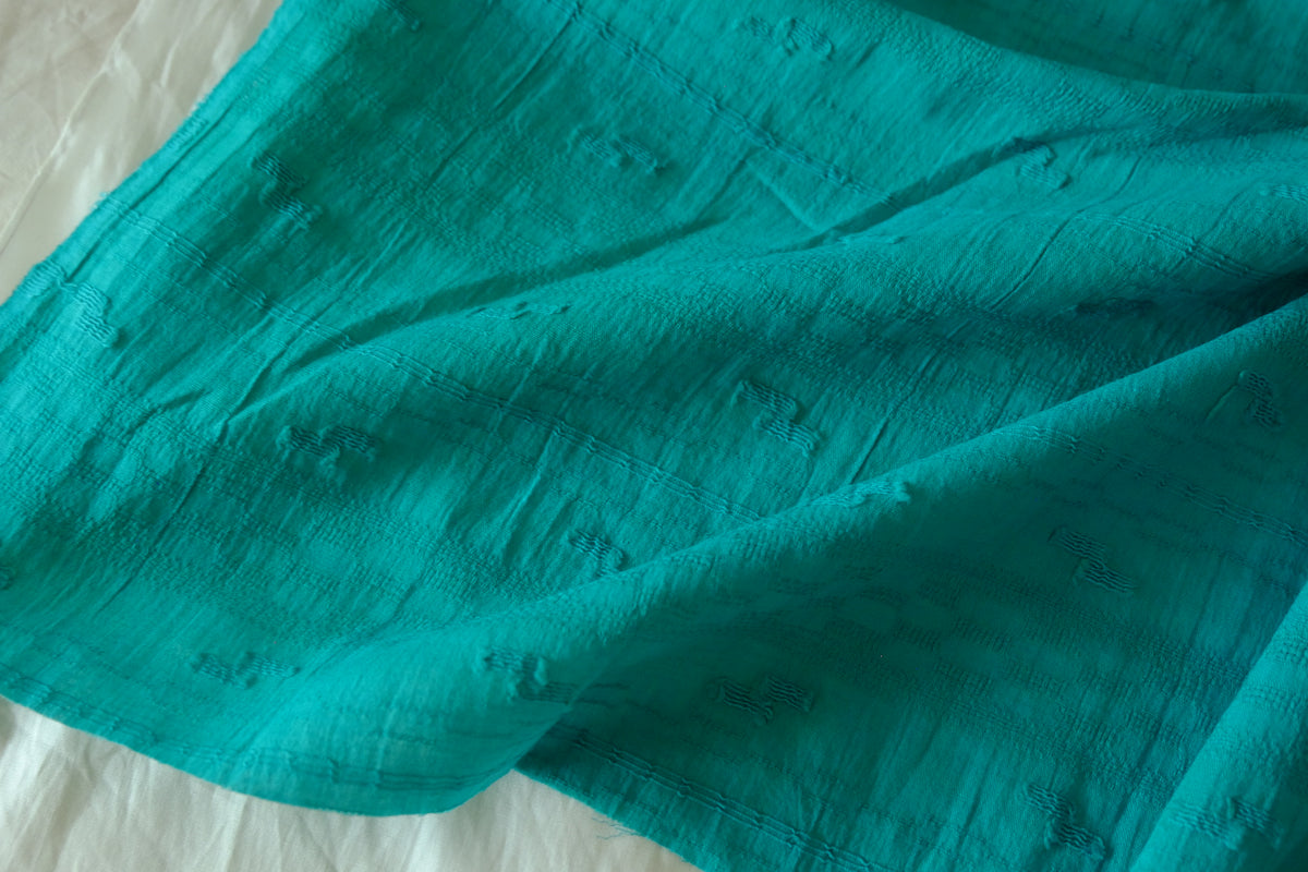 Peacock Teal – Textured Cotton Jacquard – 3.3 yd