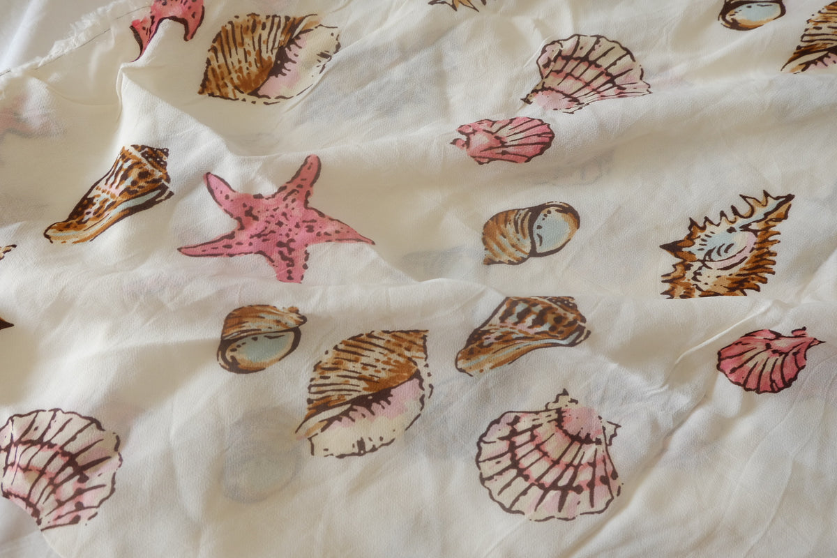 Seashell Print Viscose Crepe – 2.4 yd