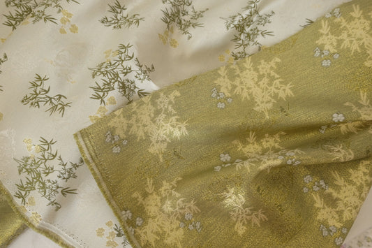 Golden Bamboo Jacquard Brocade Fabric – 2.2 yd