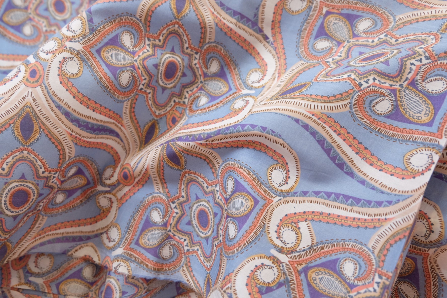 Paisley Medallion Cotton Poplin, Lightweight 80s, 3.3 Yards