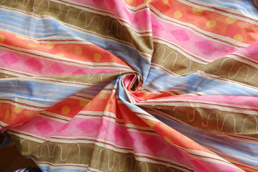 Playful Watercolor Stripe Cotton Lawn – 2 yd