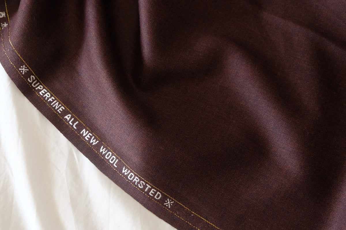 Dark Coffee Mélange – Yarn-Dyed Pure Wool Suiting – 2.2 yd