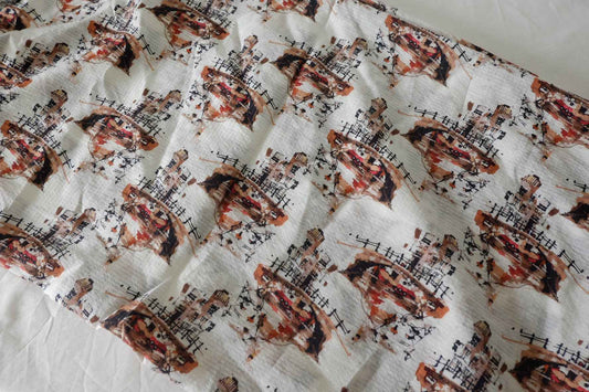 Abstract City Print Tencel Ramie Jacquard Fabric – 3.3 yd