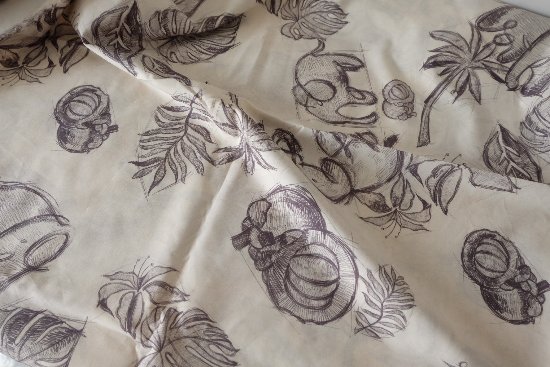 Sketchbook Tropical Cotton Lawn – 2.19 yd
