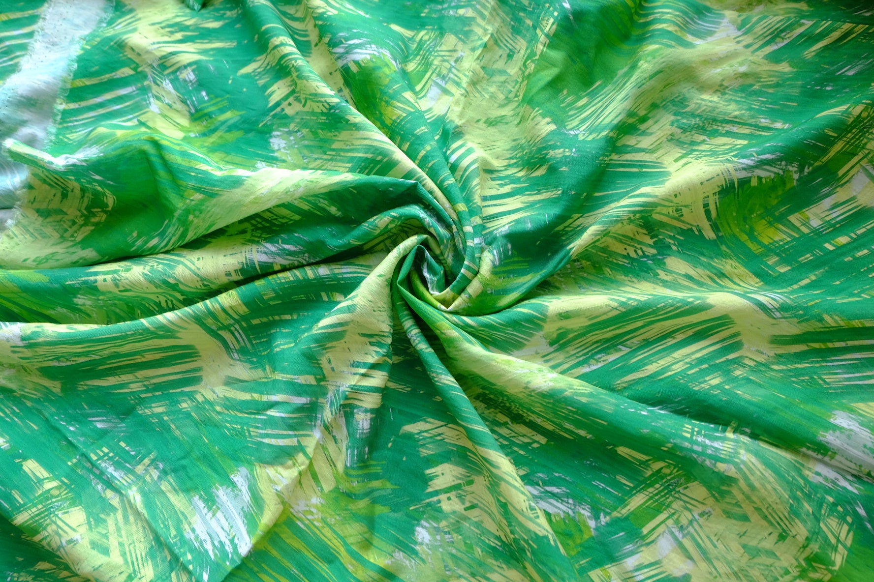 Emerald Abstract Cotton Nylon Blend – 3.3 yd