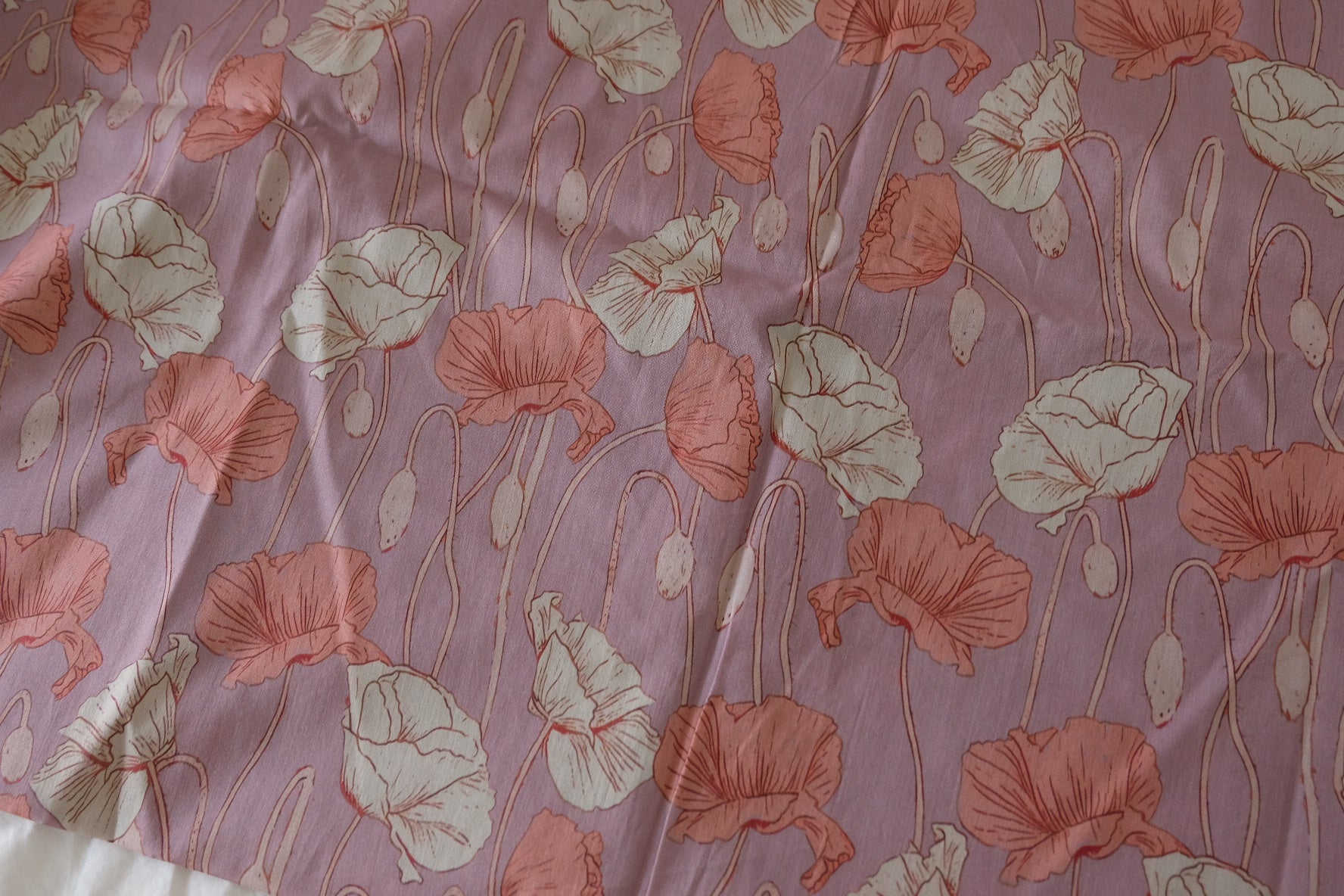 Dusty Rose Poppy Cotton Lawn – 2.7 yd