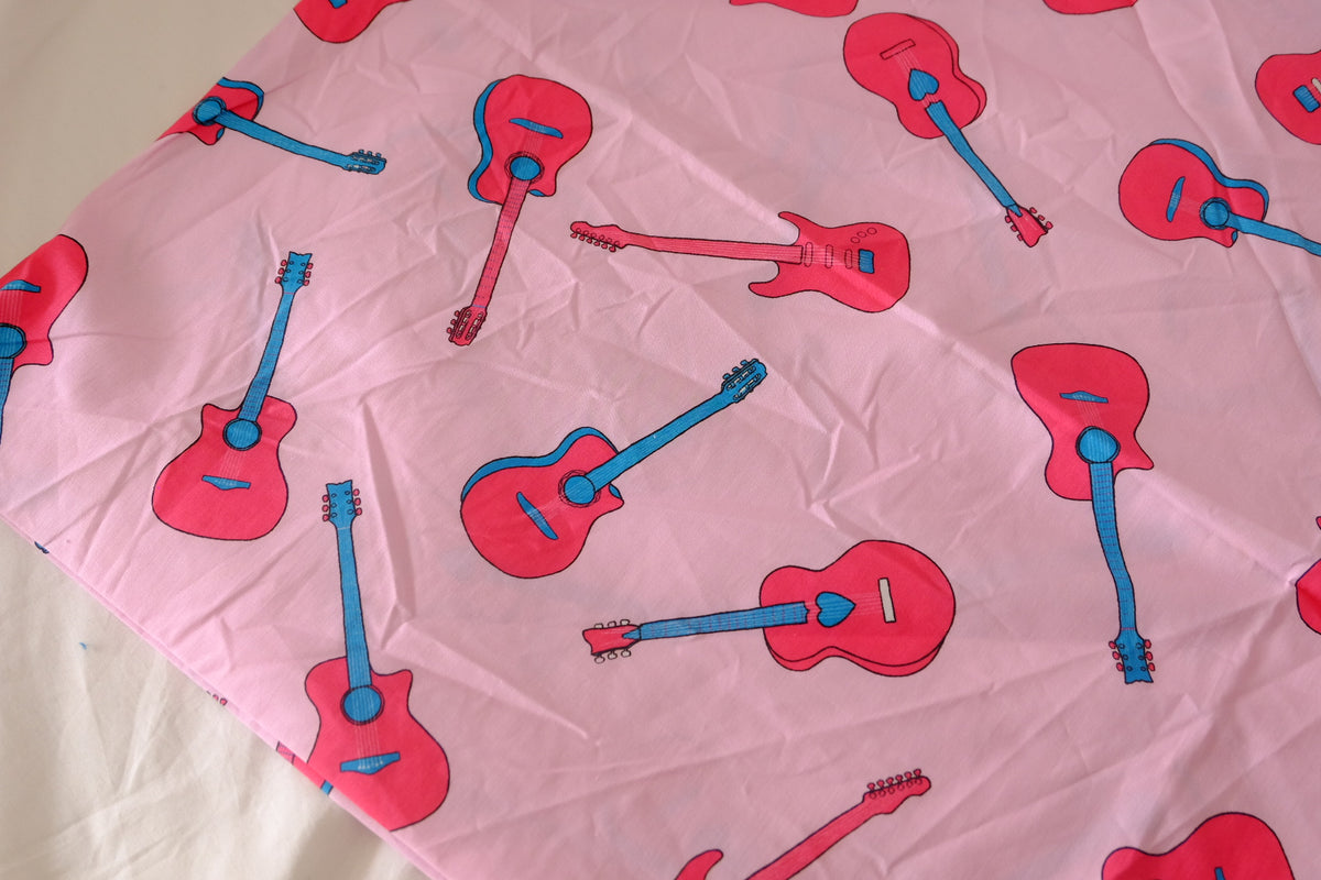 Pink Guitar Cotton Poplin – 0.9 yd