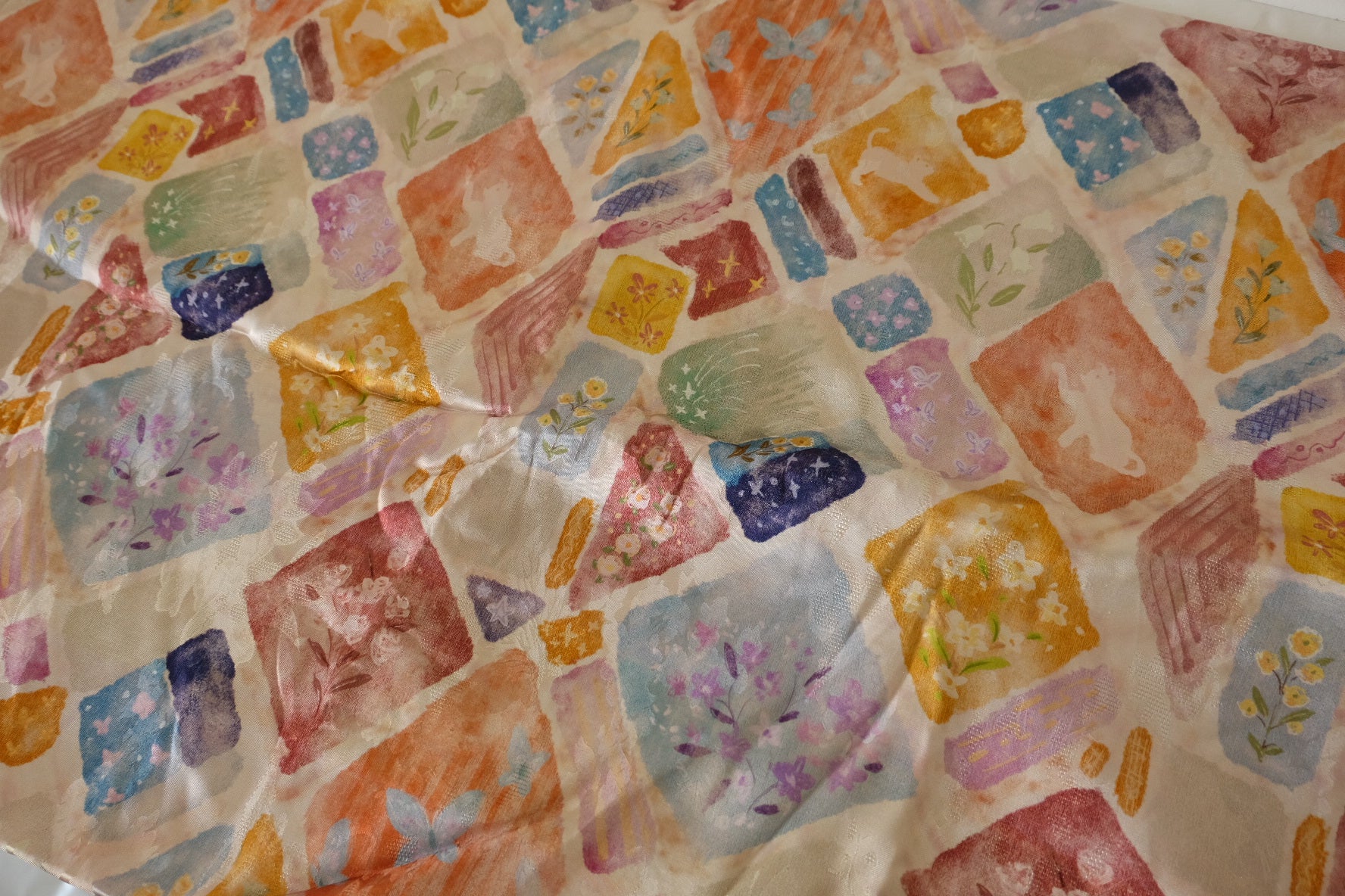 Watercolor Patchwork Jacquard Rayon Fabric – By the Meter