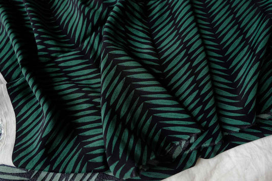 Green Palm Leaf Viscose Fabric - 2.19 Yards