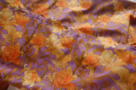 Art Nouveau Lily Cotton Fabric - 2.46 yd / 4.92 yd