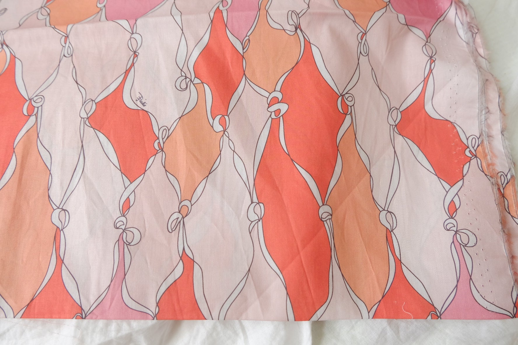 Coral Scarf Print Cotton Lawn Fabric - 1.31 yd